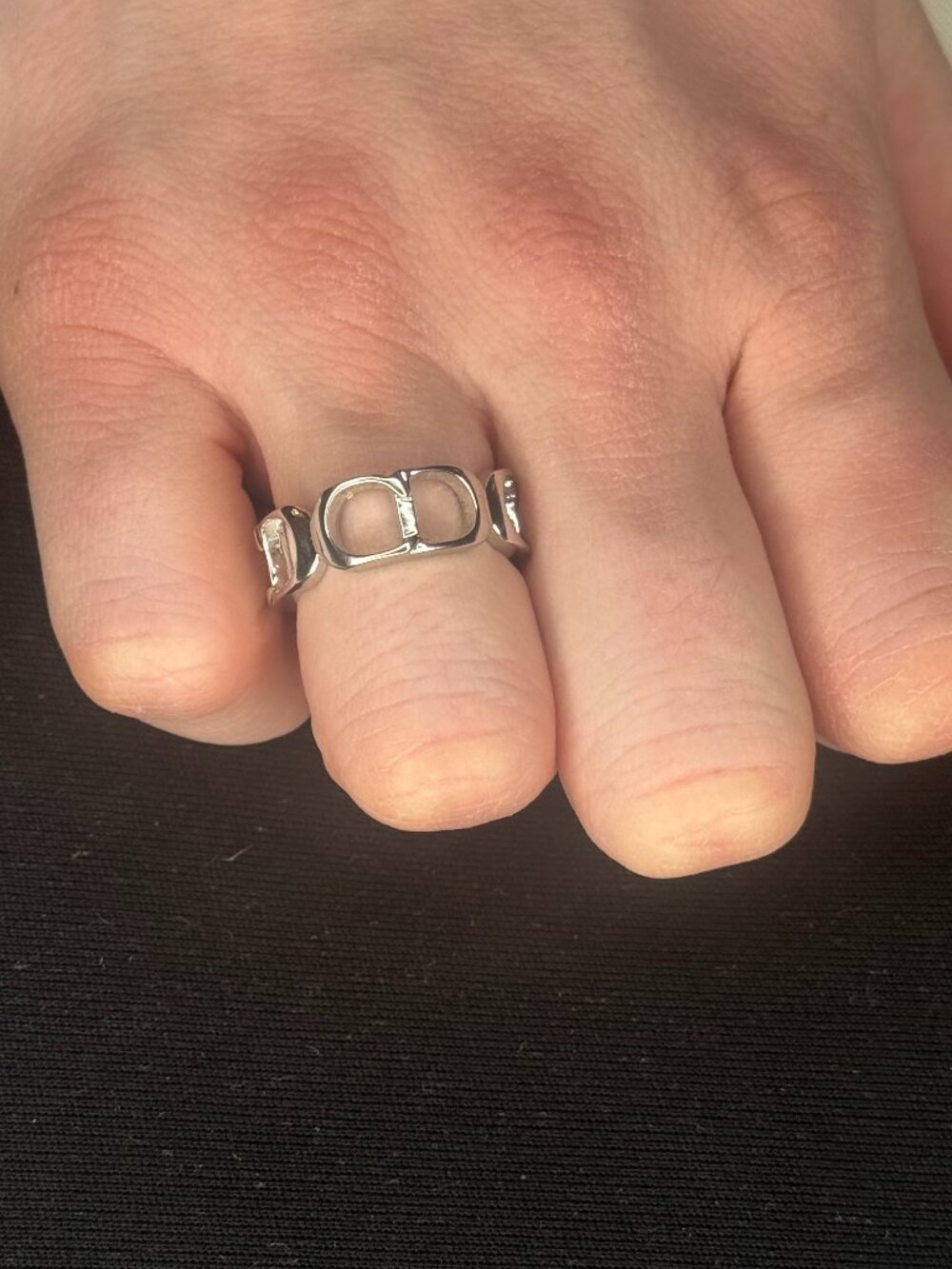 Silver Tone Chain Link Ring